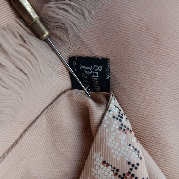 Vintage Men's Scarf 1940's Rayon Fringed Beau Brummel Petit Point Stag Deer 52" - Picture 12 of 12